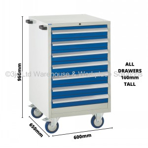 Euroslide Storage Cabinet Mobile 7 Drawers